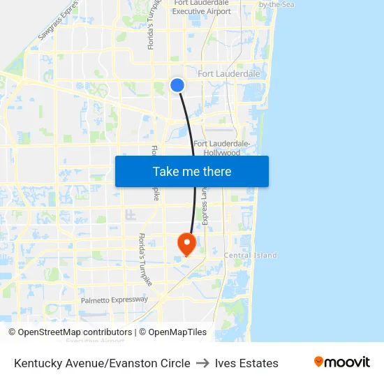 Kentucky Avenue/Evanston Circle to Ives Estates map