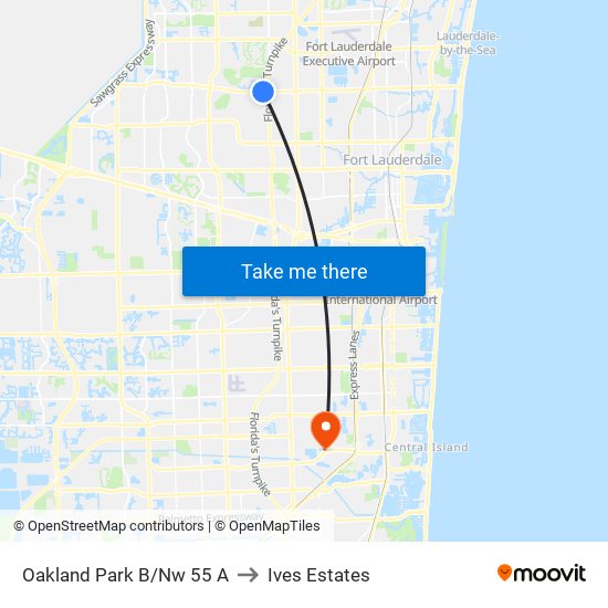 Oakland Park B/Nw 55 A to Ives Estates map