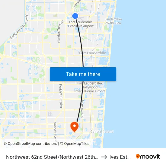 Northwest 62nd Street/Northwest 26th Avenue to Ives Estates map