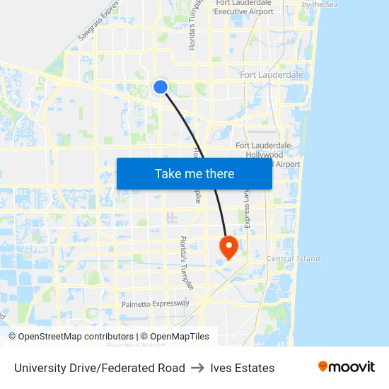 University Drive/Federated Road to Ives Estates map