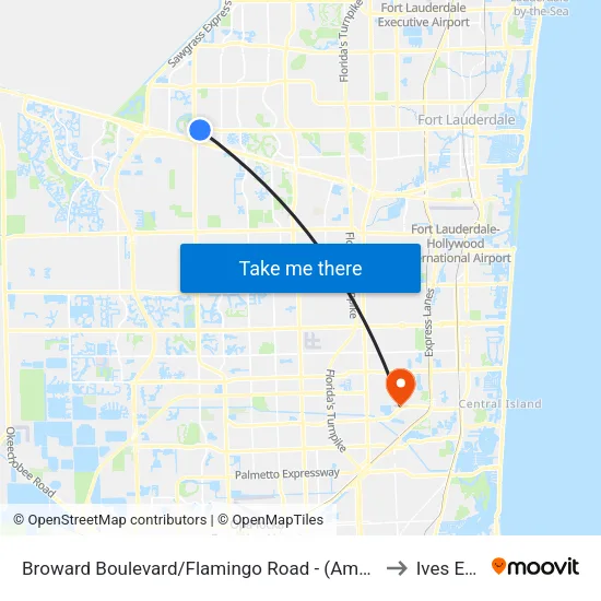 Broward Boulevard/Flamingo Road - (American Heritage School) to Ives Estates map