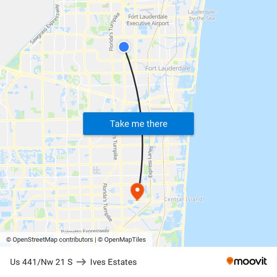 Us 441/Nw 21 S to Ives Estates map