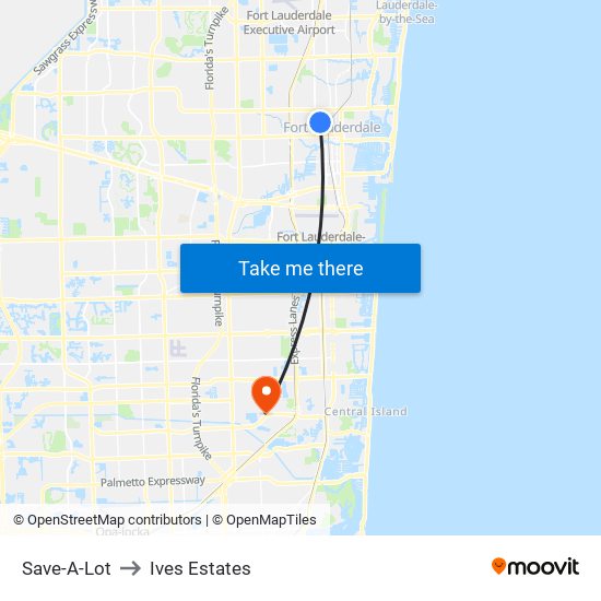 Save-A-Lot to Ives Estates map