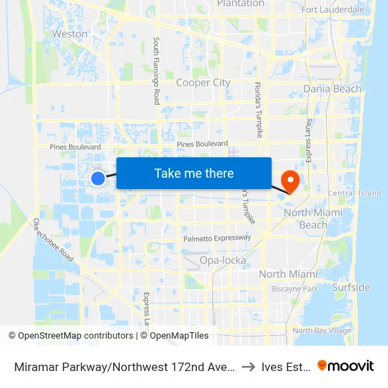 Miramar Parkway/Northwest 172nd Avenue - (Target) to Ives Estates map
