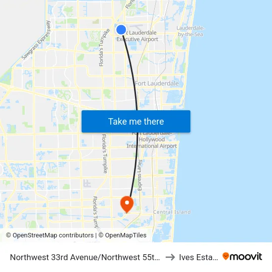 Northwest 33rd Avenue/Northwest 55th Street to Ives Estates map