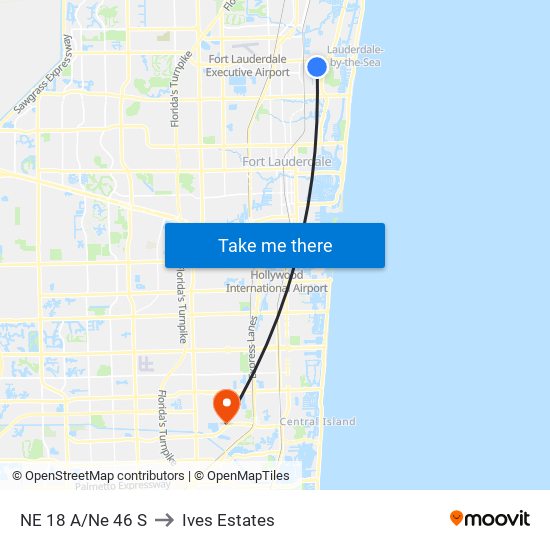 NE 18 A/NE 46 S to Ives Estates map