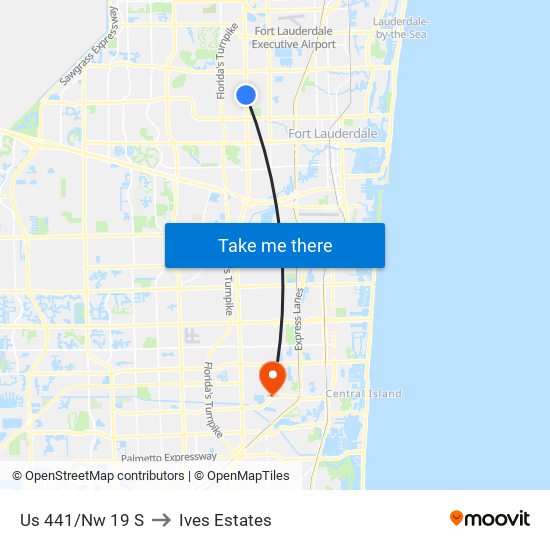 Us 441/Nw 19 S to Ives Estates map