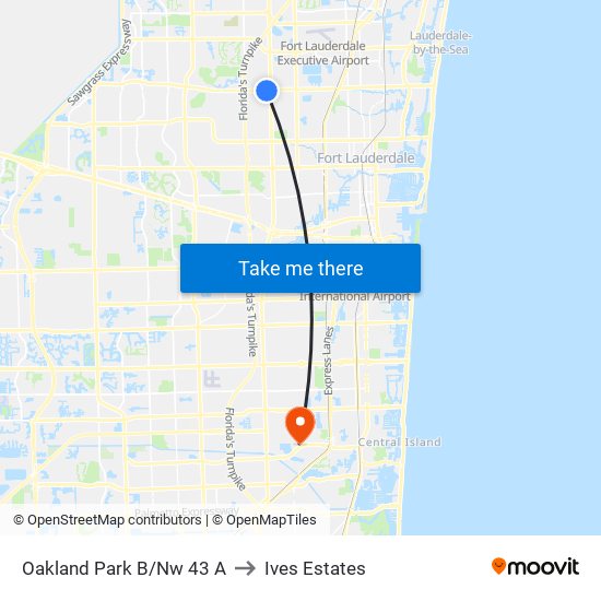 OAKLAND PARK B/NW 43 A to Ives Estates map