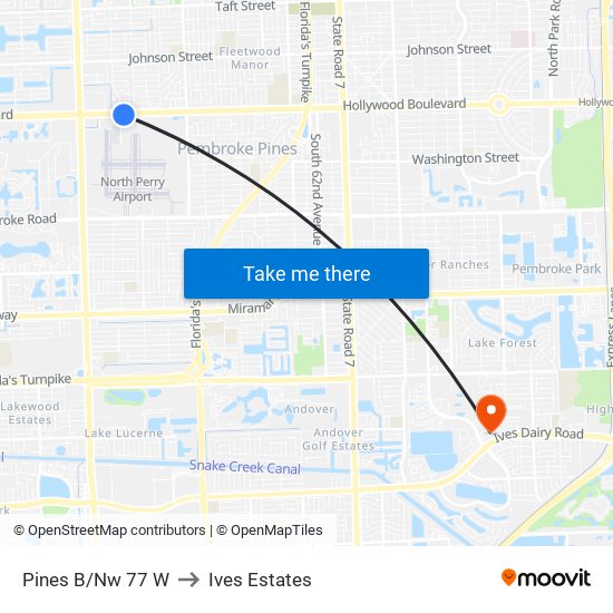 PINES B/NW 77 W to Ives Estates map