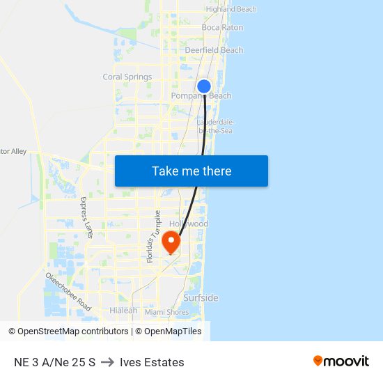 NE 3 A/Ne 25 S to Ives Estates map