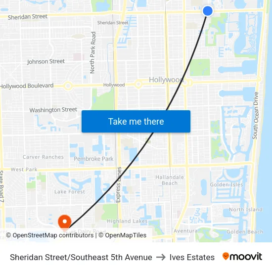 Sheridan Street/Southeast 5th Avenue to Ives Estates map