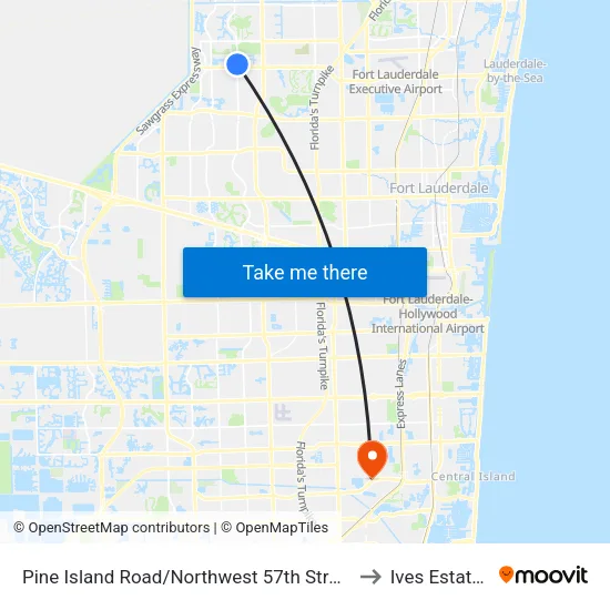Pine Island Road/Northwest 57th Street to Ives Estates map