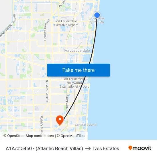 A1A/# 5450 - (Atlantic Beach Villas) to Ives Estates map