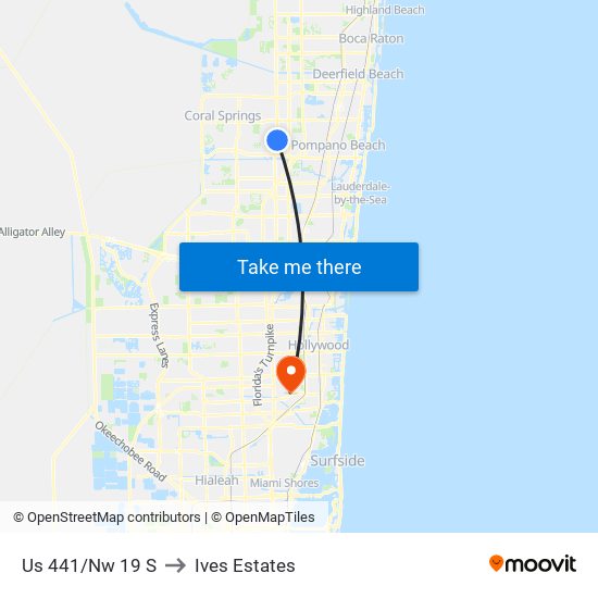 Us 441/Nw 19 S to Ives Estates map