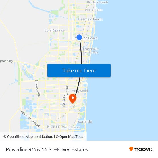 Powerline R/Nw 16 S to Ives Estates map