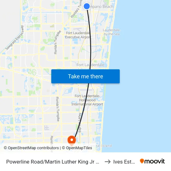 Powerline Road/Martin Luther King Jr Boulevard to Ives Estates map