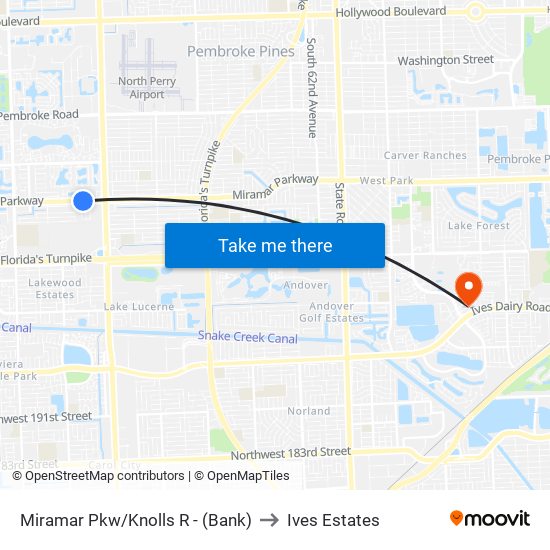 MIRAMAR PKW/KNOLLS R - (BANK) to Ives Estates map