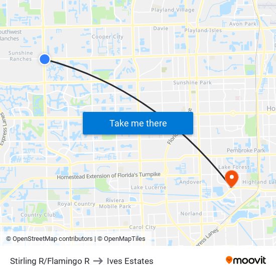 Stirling R/Flamingo R to Ives Estates map