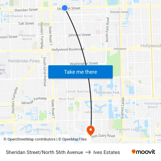 Sheridan Street/North 56th Avenue to Ives Estates map