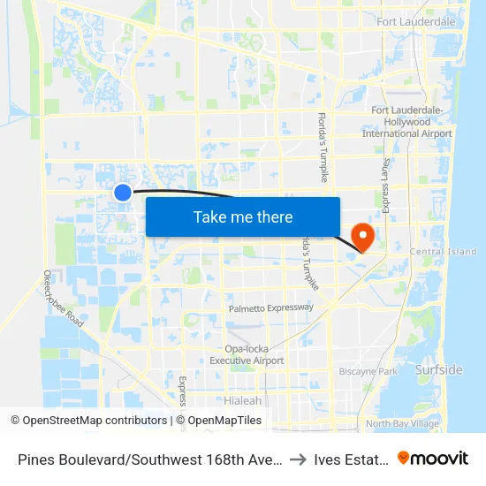 Pines Boulevard/Southwest 168th Avenue to Ives Estates map