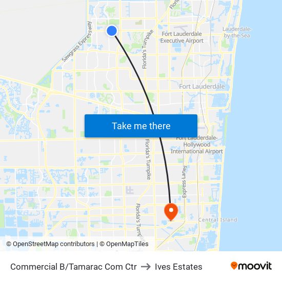 COMMERCIAL B/TAMARAC COM CTR to Ives Estates map