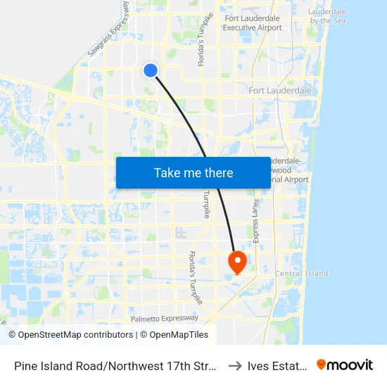 Pine Island Road/Northwest 17th Street to Ives Estates map