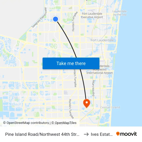 Pine Island Road/Northwest 44th Street to Ives Estates map
