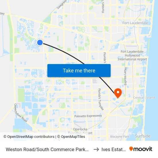 Weston Road/South Commerce Parkway to Ives Estates map