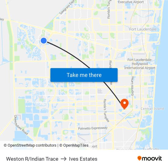 Weston R/Indian Trace to Ives Estates map