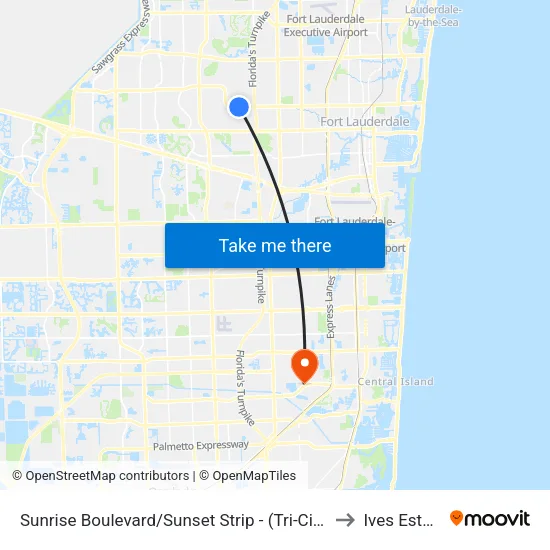 Sunrise Boulevard/Sunset Strip - (Tri-City Plaza) to Ives Estates map