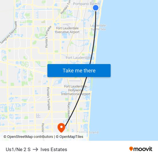 Us1/Ne 2 S to Ives Estates map