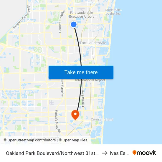 Oakland Park Boulevard/Northwest 31st Avenue (West) to Ives Estates map