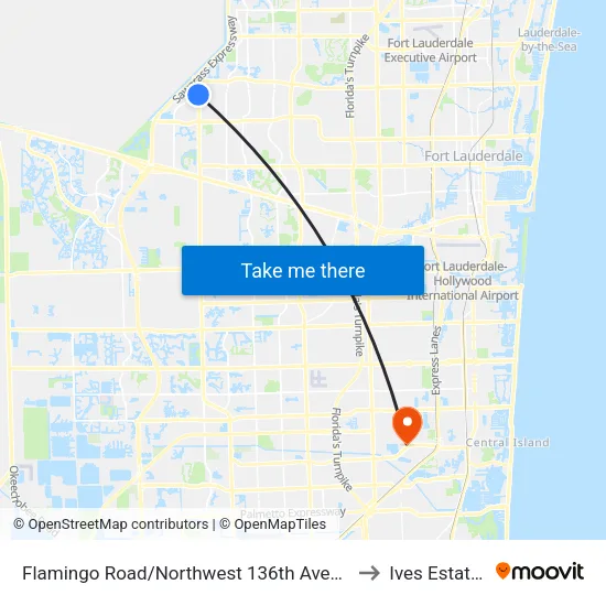 Flamingo Road/Northwest 136th Avenue to Ives Estates map