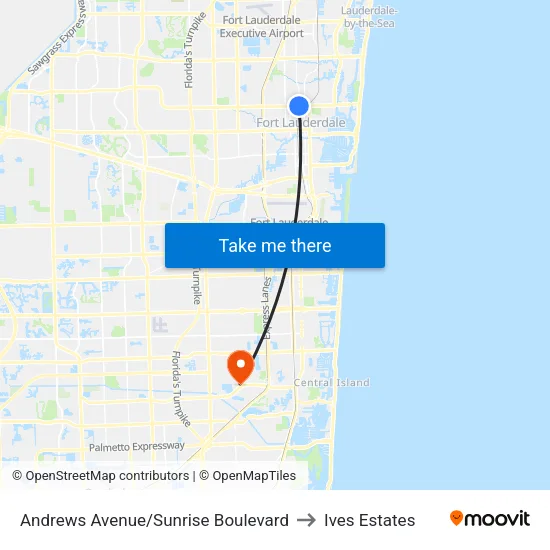 Andrews Avenue/Sunrise Boulevard to Ives Estates map