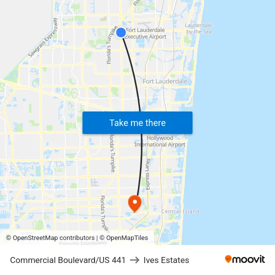 Commercial Boulevard/US 441 to Ives Estates map