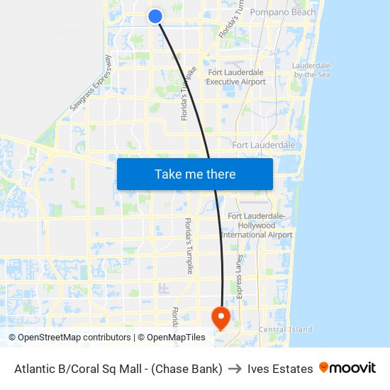 Atlantic B/Coral Sq Mall - (Chase Bank) to Ives Estates map