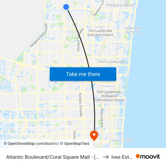 Atlantic Boulevard/Coral Square Mall - (Chase Bank) to Ives Estates map