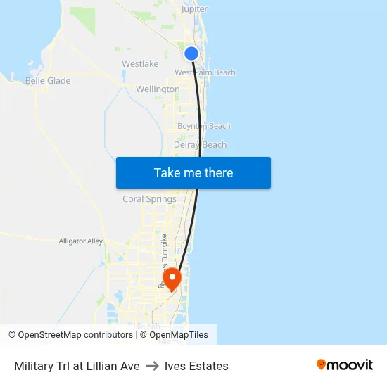 Military Trl at Lillian Ave to Ives Estates map