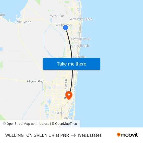 WELLINGTON GREEN DR at PNR to Ives Estates map