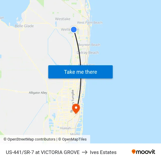 US-441/SR-7 at VICTORIA GROVE to Ives Estates map