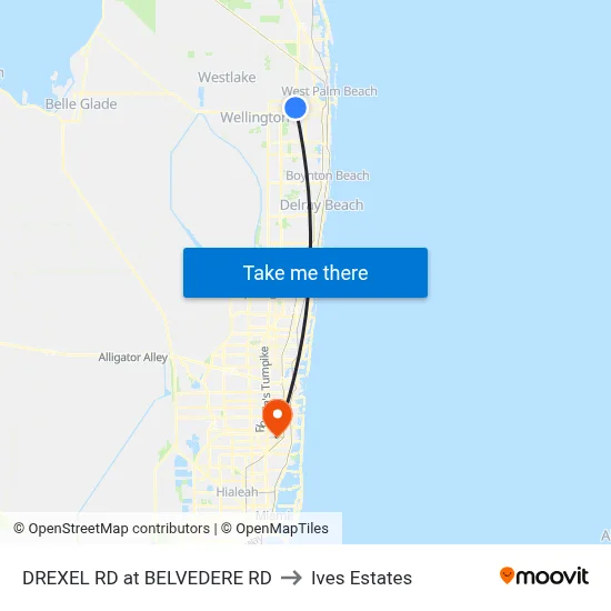 DREXEL RD at  BELVEDERE RD to Ives Estates map