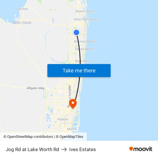 Jog Rd at Lake Worth Rd to Ives Estates map