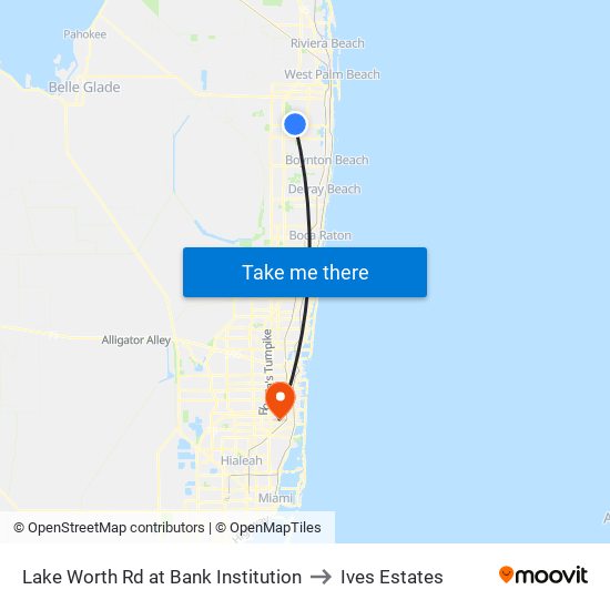 Lake Worth Rd at Bank Institution to Ives Estates map