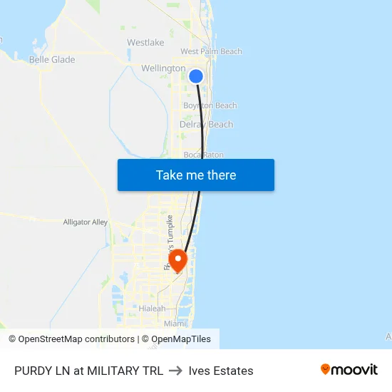 PURDY LN at  MILITARY TRL to Ives Estates map