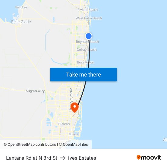 Lantana Rd at  N 3rd St to Ives Estates map