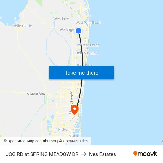 JOG RD at SPRING MEADOW DR to Ives Estates map