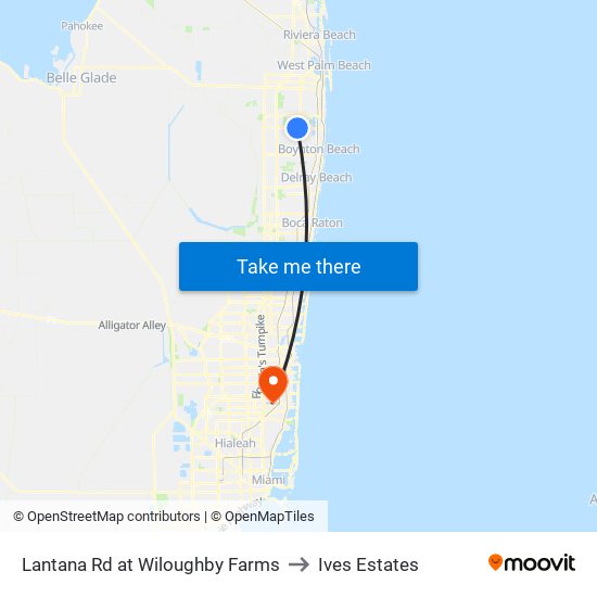 LANTANA RD at  WILOUGHBY FARMS to Ives Estates map