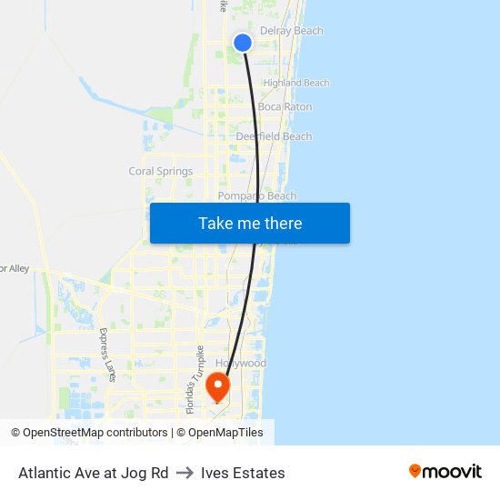 Atlantic Ave at Jog Rd to Ives Estates map