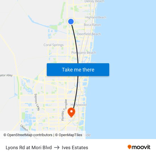 Lyons Rd at  Mori Blvd to Ives Estates map