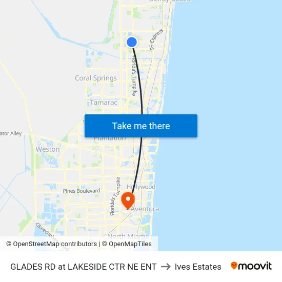GLADES RD at LAKESIDE CTR NE ENT to Ives Estates map